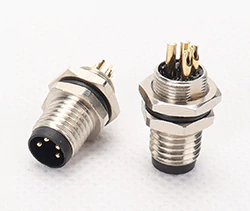 3/4/5/6/8 Pin male and female panel type connectors, M8 waterproof cable